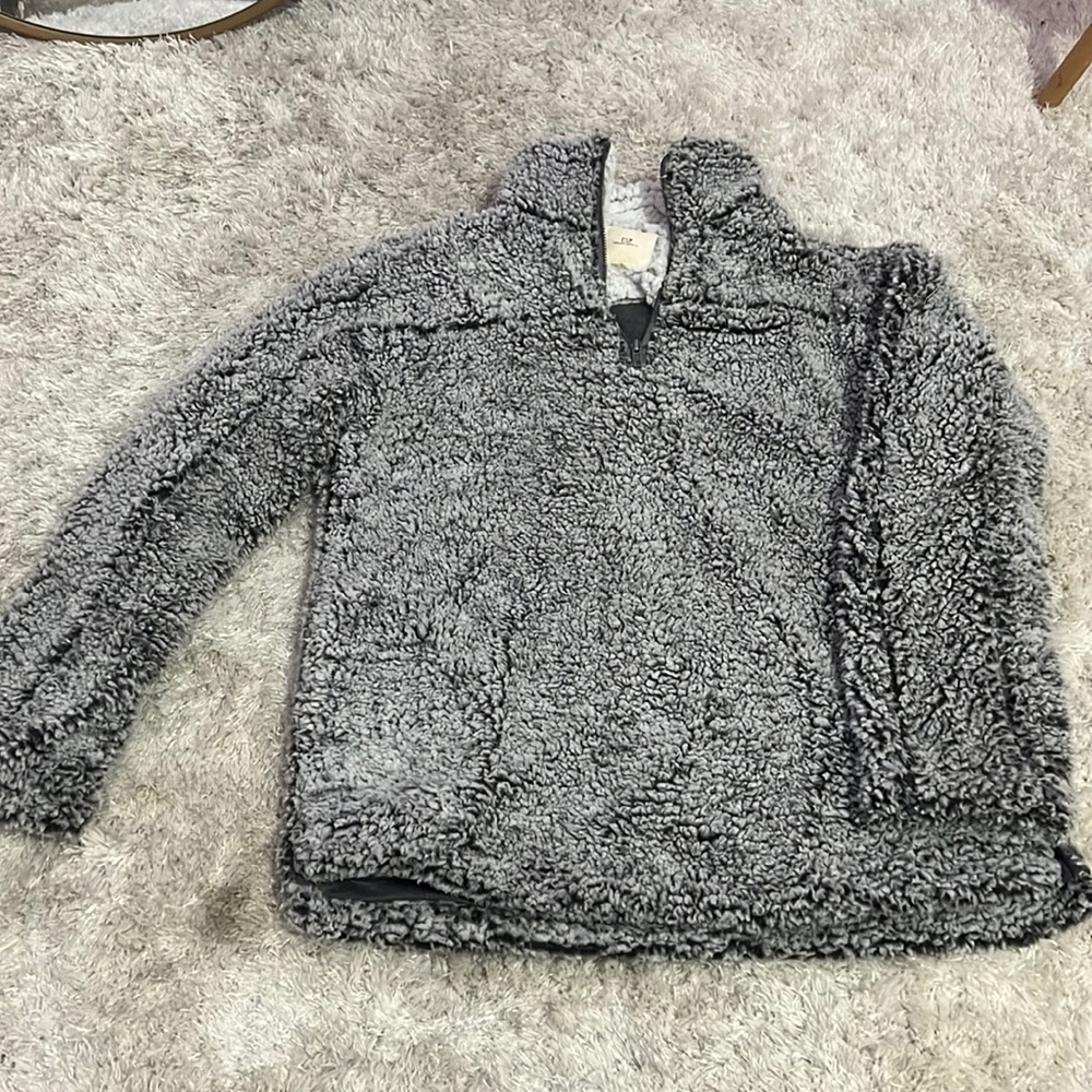 Partial zip up sweater